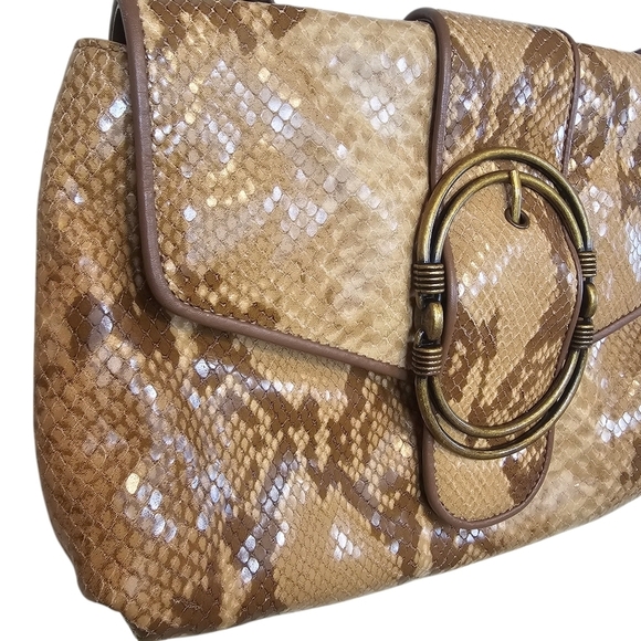 Cole Haan Snakeskin Y2K Small Leather Shoulder Bag Purse - Picture 2 of 7